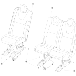 2nd Row 60/40 Seat Assemblies - PUR Trim (After August 2017)