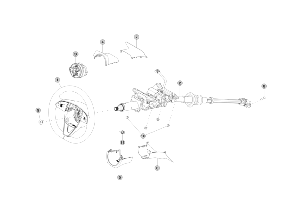 Steering Column and Wheel