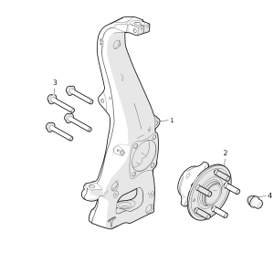 Front Knuckle - Hub and Bearing