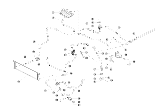 Cooling System - Rear Wheel Drive - Front